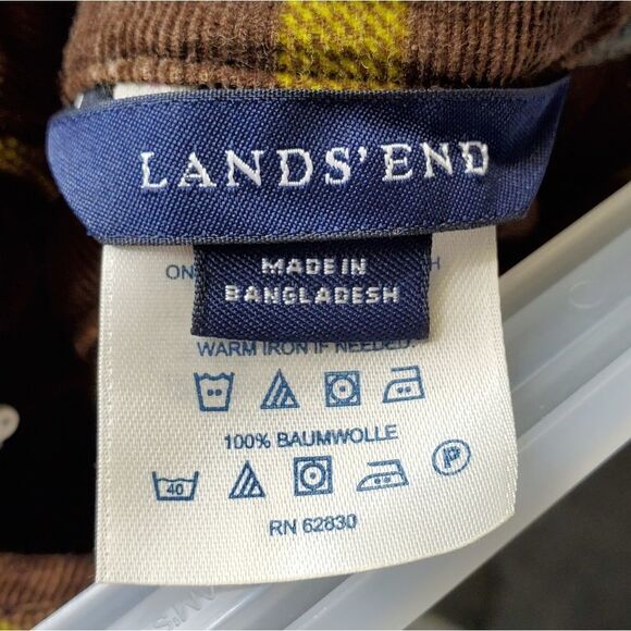 NEW LANDS' END plaid corduroy belted skort skirt 10‎ - Picture 6 of 9